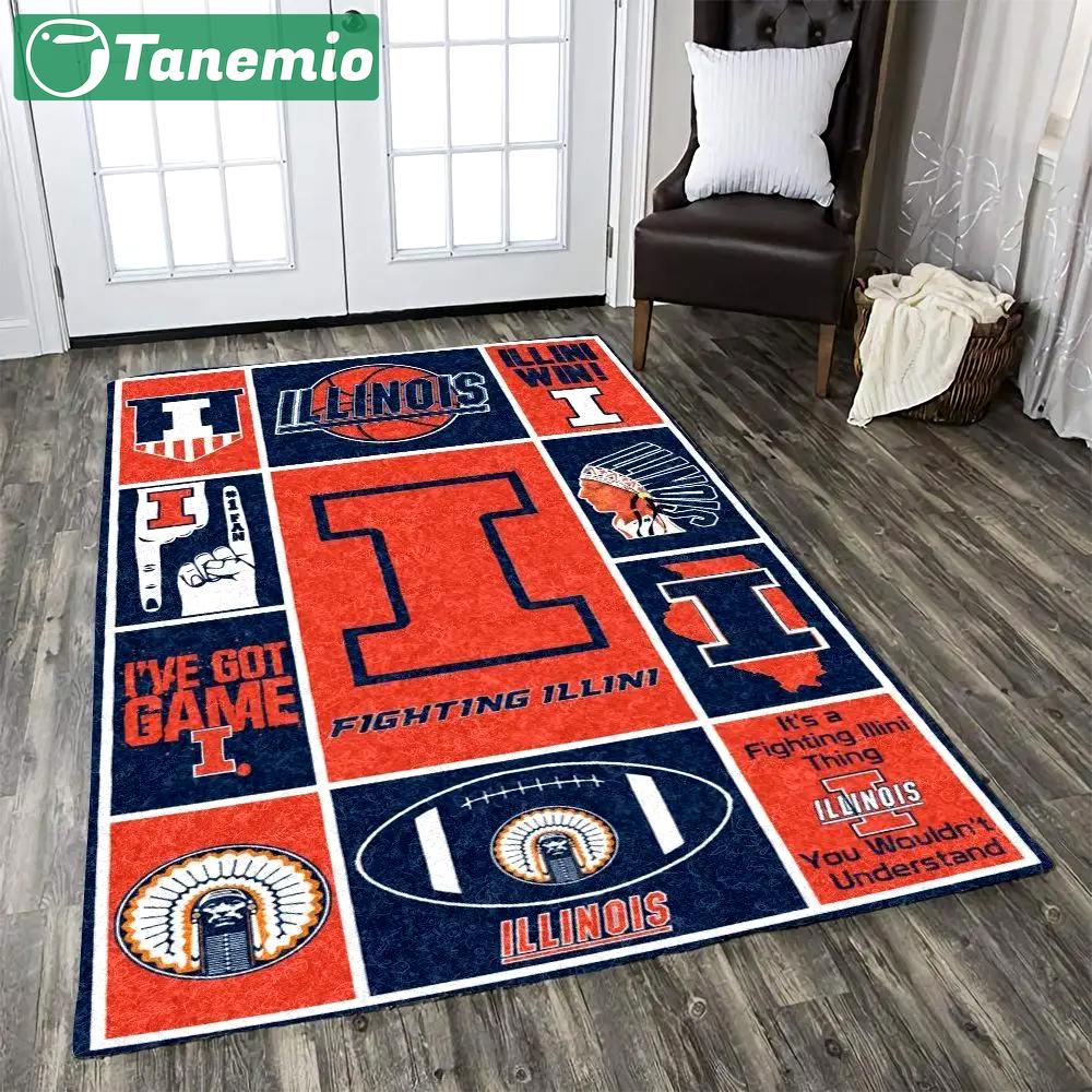 Ncaa illinois fighting illini 1 dhcdhc ld2709 rug living room rug home decor Rectangle Rug