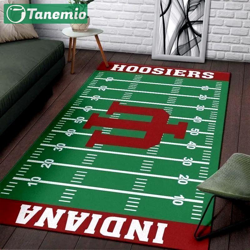 Ncaa indiana hoosiers team logo living room rug regtangle carpet v11084 1 Rectangle Rug