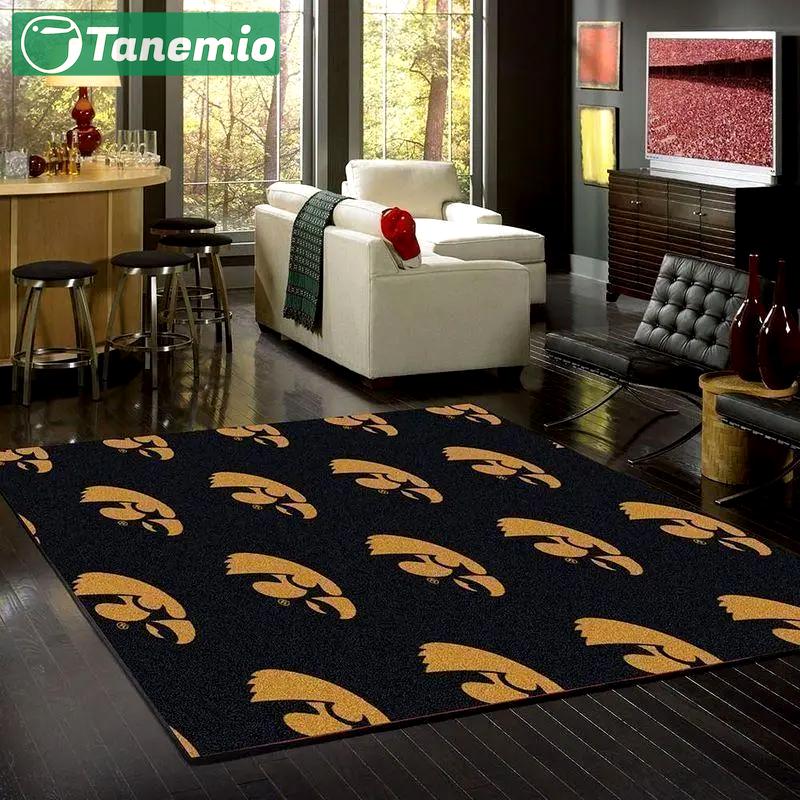 Ncaa iowa hawkeyes area rug carpet living room rug regtangle carpet v6664 Rectangle Rug