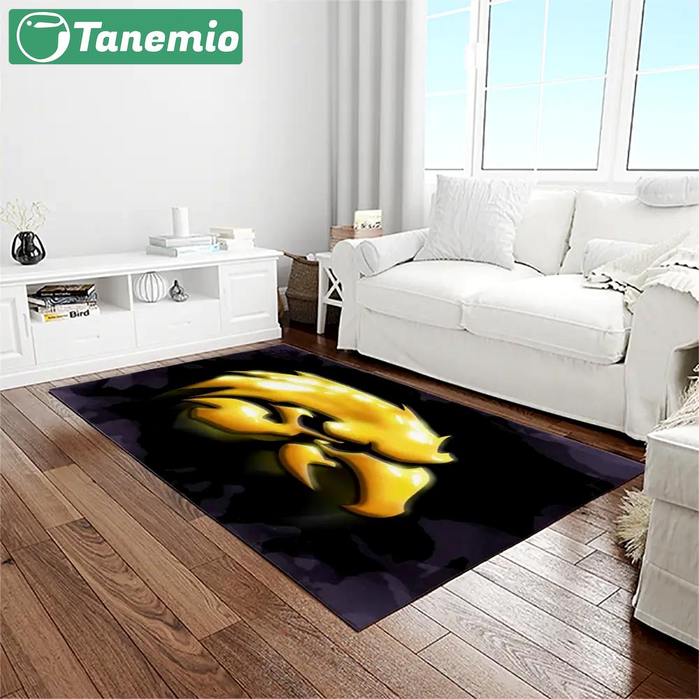 Ncaa iowa hawkeyes college sport basketball and foolball team logo rectangle area rug iwh36 Rectangle Rug