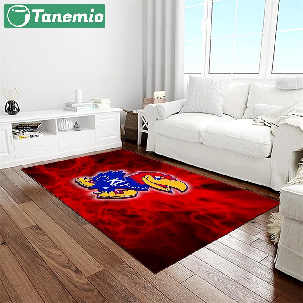 Ncaa kansas jayhawks basketball team logo rectangle area rug kj09 Rectangle Rug