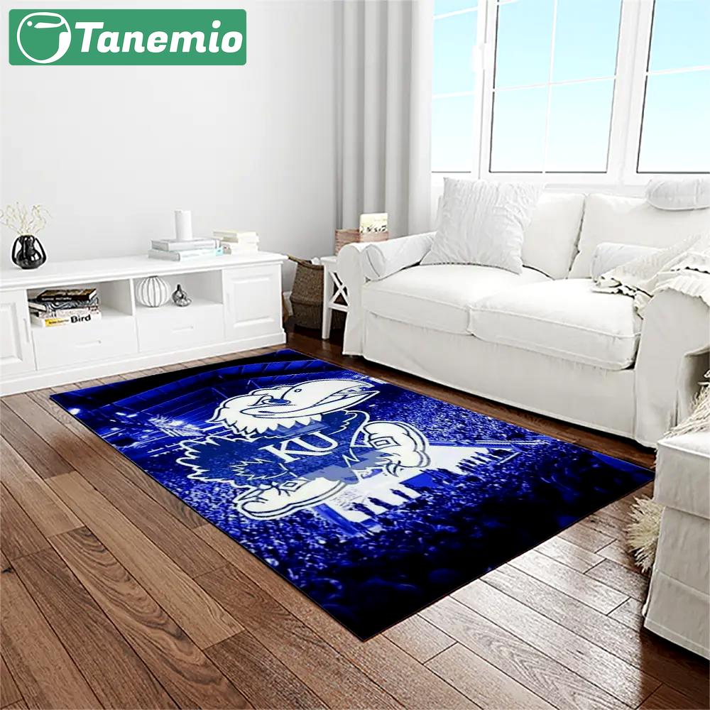 Ncaa kansas jayhawks basketball team logo rectangle area rug kj17 Rectangle Rug