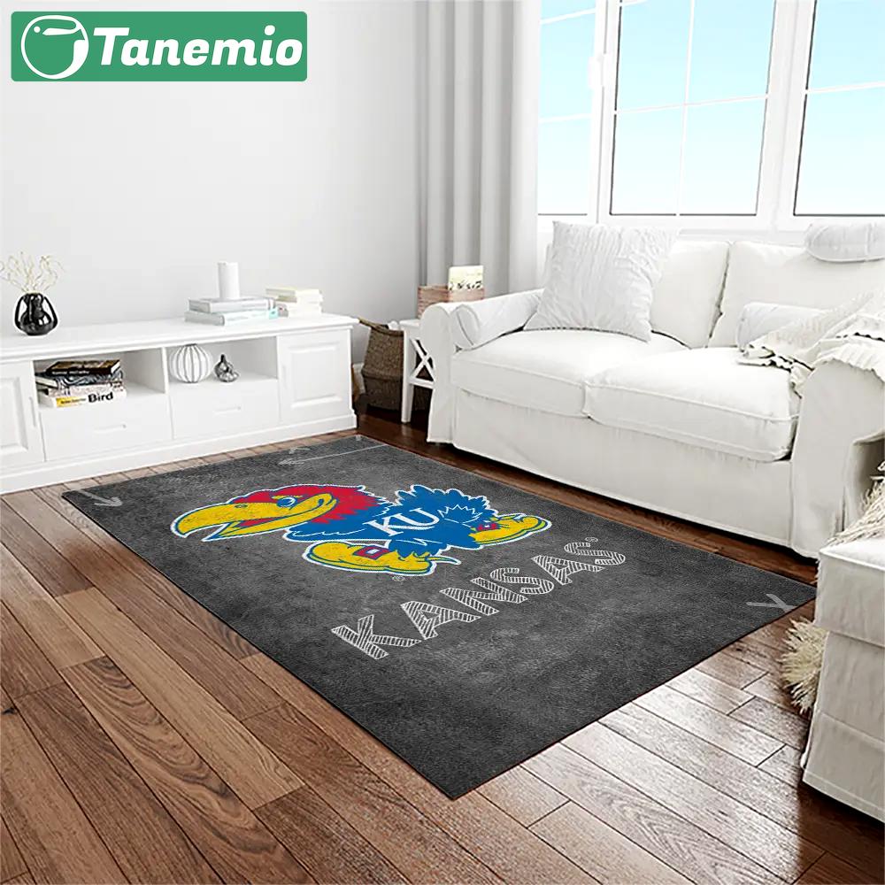 Ncaa kansas jayhawks basketball team logo rectangle area rug kj42 Rectangle Rug