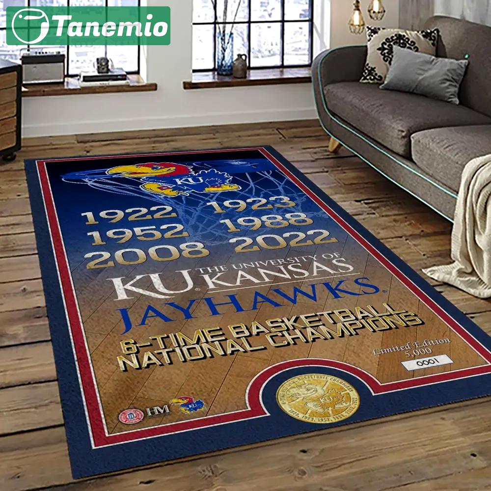 Ncaa kansas jayhawks football team logo sport carpet area rug home decor best gift for friends ksjk28 Rectangle Rug