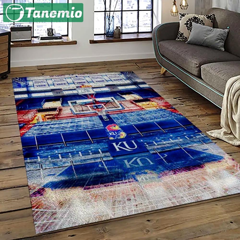 Ncaa kansas jayhawks football team logo sport carpet area rug home decor best gift for friends ksjk42 Rectangle Rug
