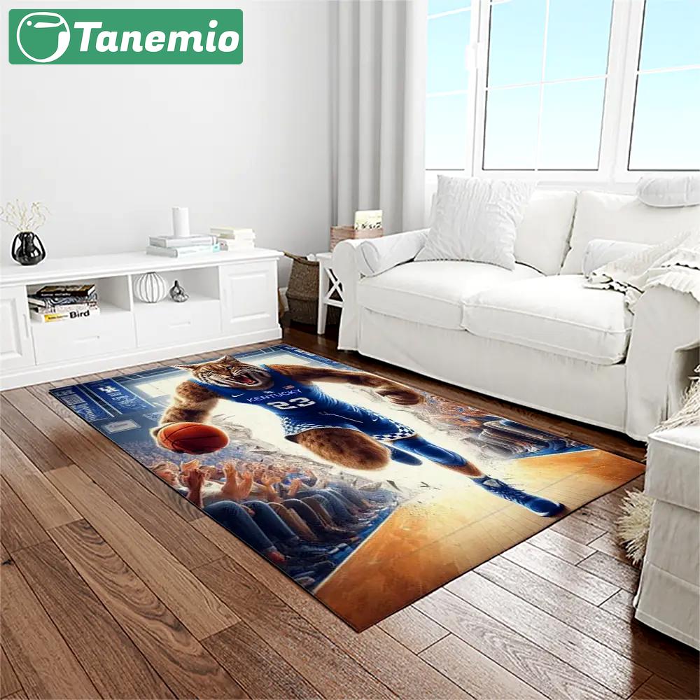 Ncaa kentucky wildcats college sport basketball and foolball team logo rectangle area rug ktw42 Rectangle Rug