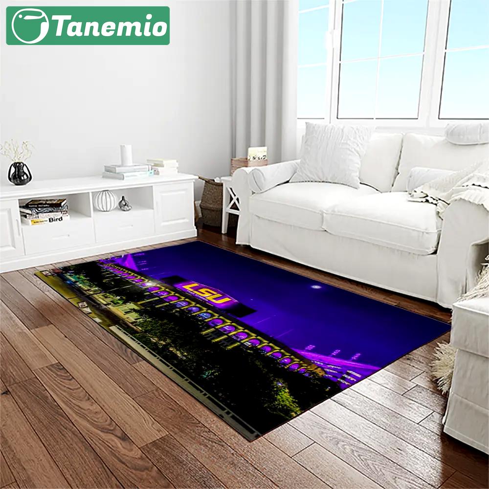 Ncaa louisiana state university college sport basketball and foolball team logo rectangle area rug lsu06 Rectangle Rug