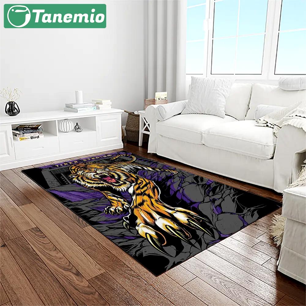 Ncaa louisiana state university college sport basketball and foolball team logo rectangle area rug lsu61 Rectangle Rug