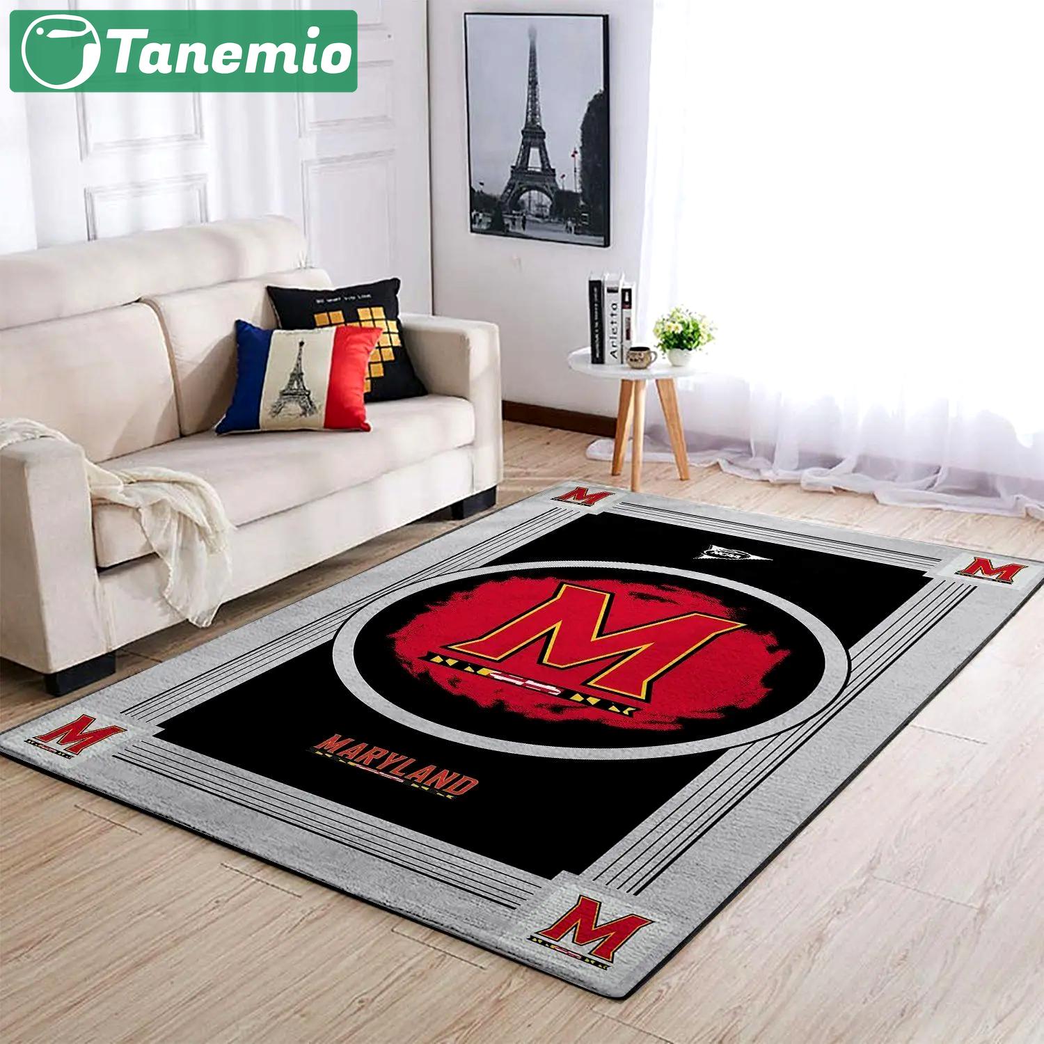Ncaa maryland terrapins football team logo carpet rug living room 20030546 4 Rectangle Rug