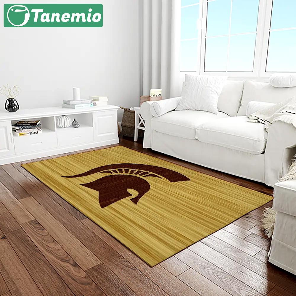 Ncaa michigan state spartans college sport basketball and foolball team logo rectangle area rug mss12 Rectangle Rug