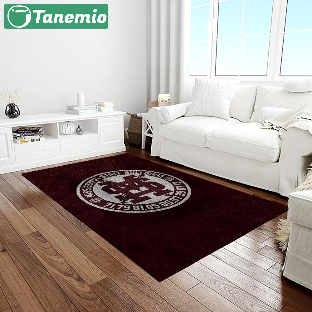 Ncaa mississippi state bulldogs college sport basketball and foolball team logo rectangle area rug msb12 Rectangle Rug