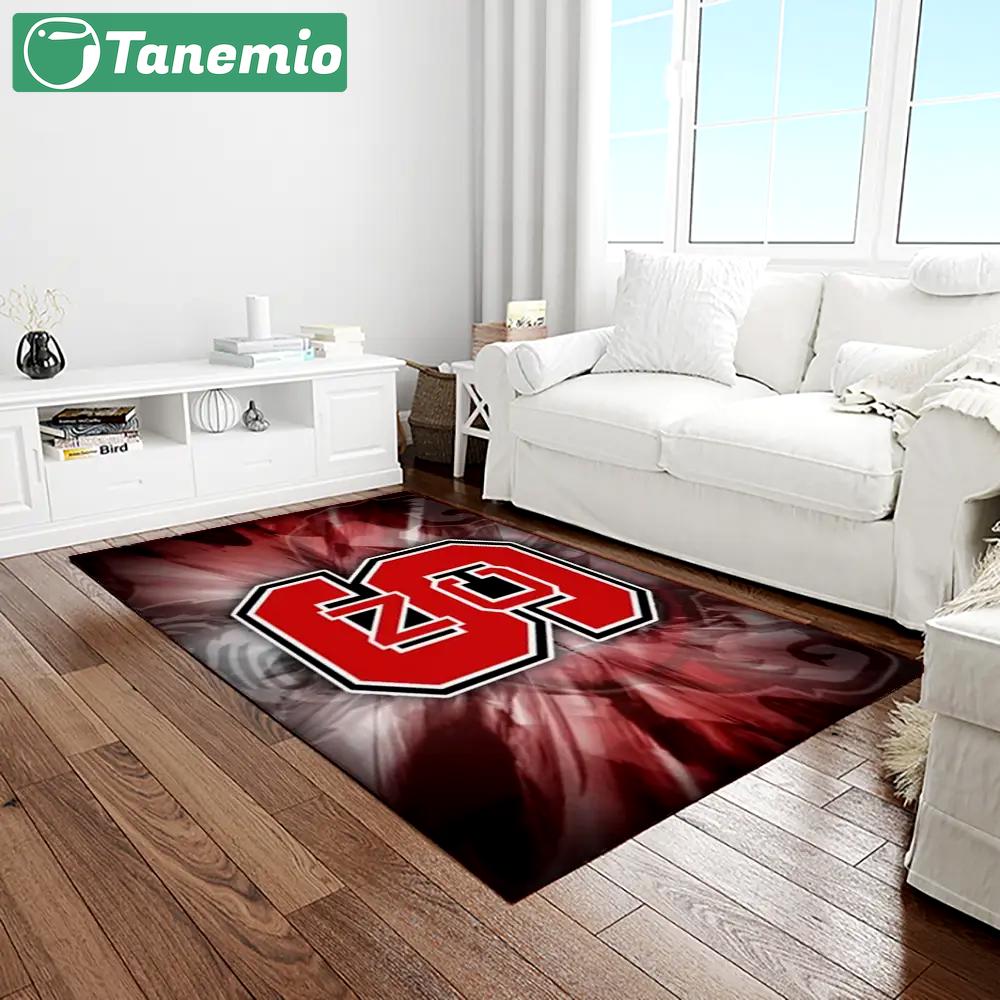 Ncaa nc state wolfpack sport basketball and foolball team logo rectangle area rug ncsw44 Rectangle Rug