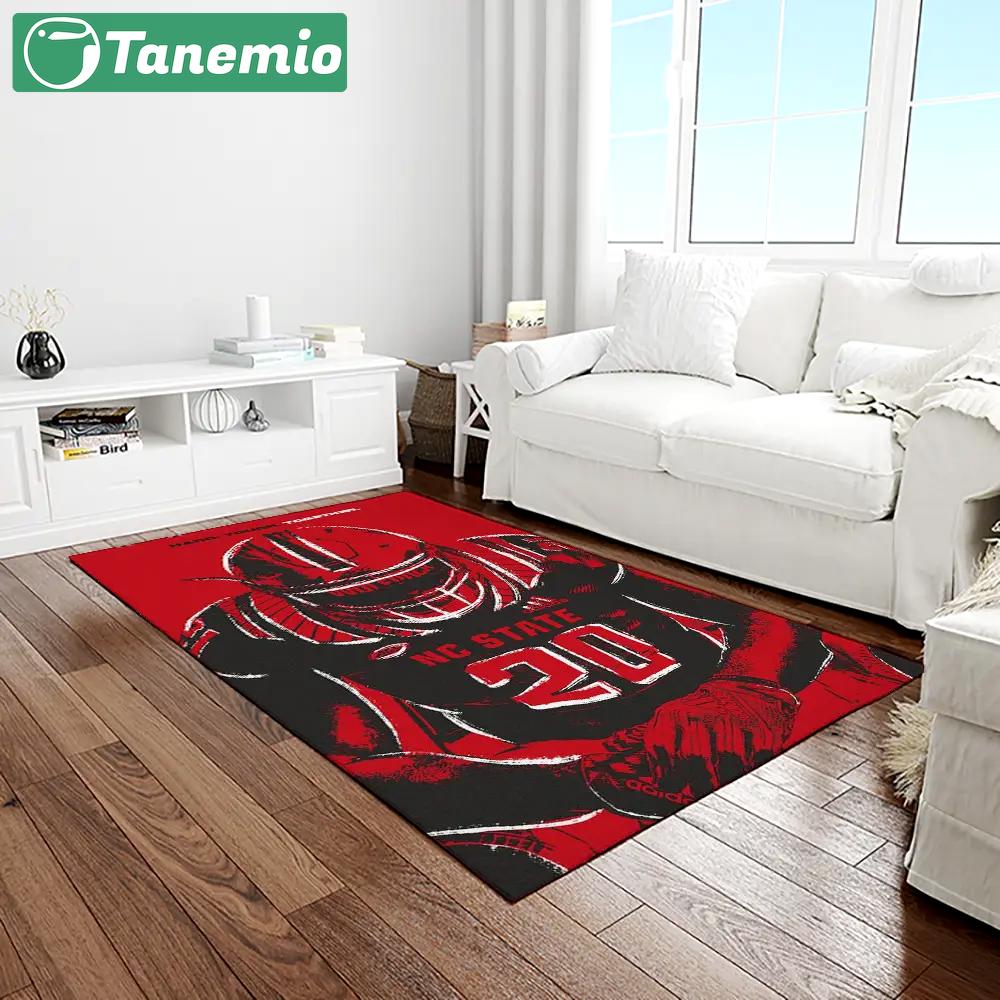 Ncaa nc state wolfpack sport basketball and foolball team logo rectangle area rug ncsw55 Rectangle Rug