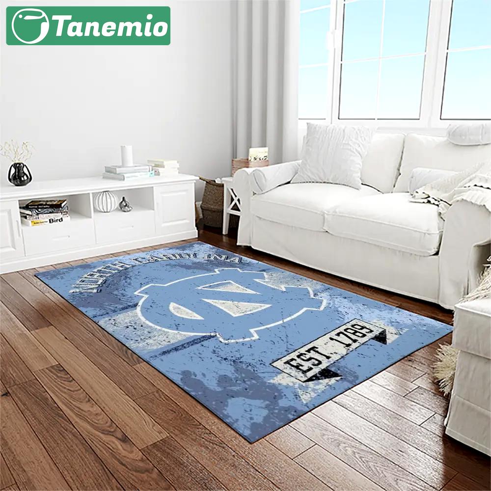 Ncaa north carolina tar heels college sport basketball and foolball team logo rectangle area rug ncth21 Rectangle Rug