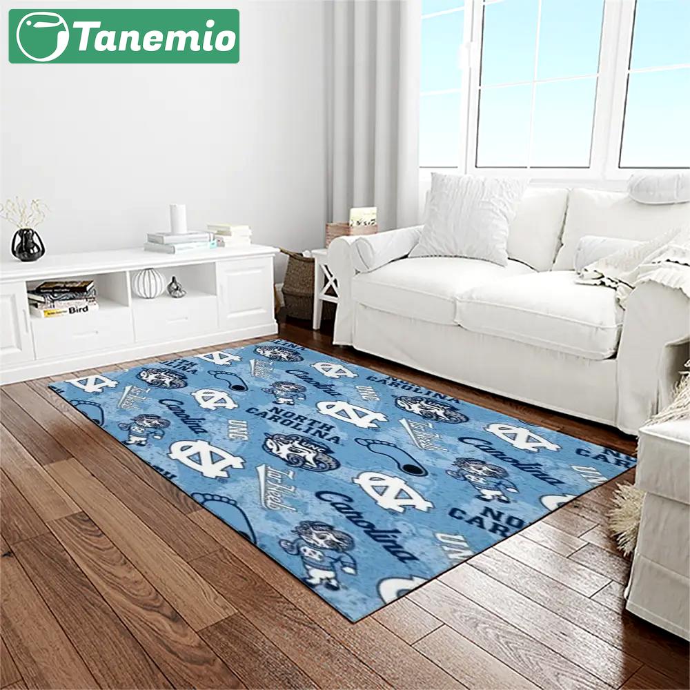 Ncaa north carolina tar heels college sport basketball and foolball team logo rectangle area rug ncth42 Rectangle Rug