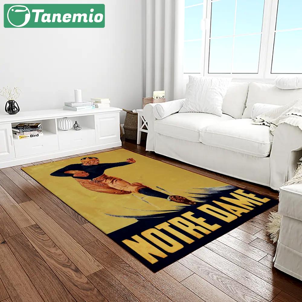 Ncaa notre dame fighting sport basketball and foolball team logo rectangle area rug ndf41 Rectangle Rug