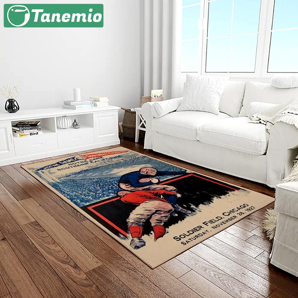 Ncaa notre dame fighting sport basketball and foolball team logo rectangle area rug ndf60 Rectangle Rug