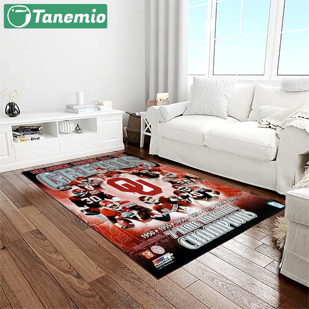 Ncaa oklahoma sooners sport basketball and foolball team logo rectangle area rug os22 Rectangle Rug
