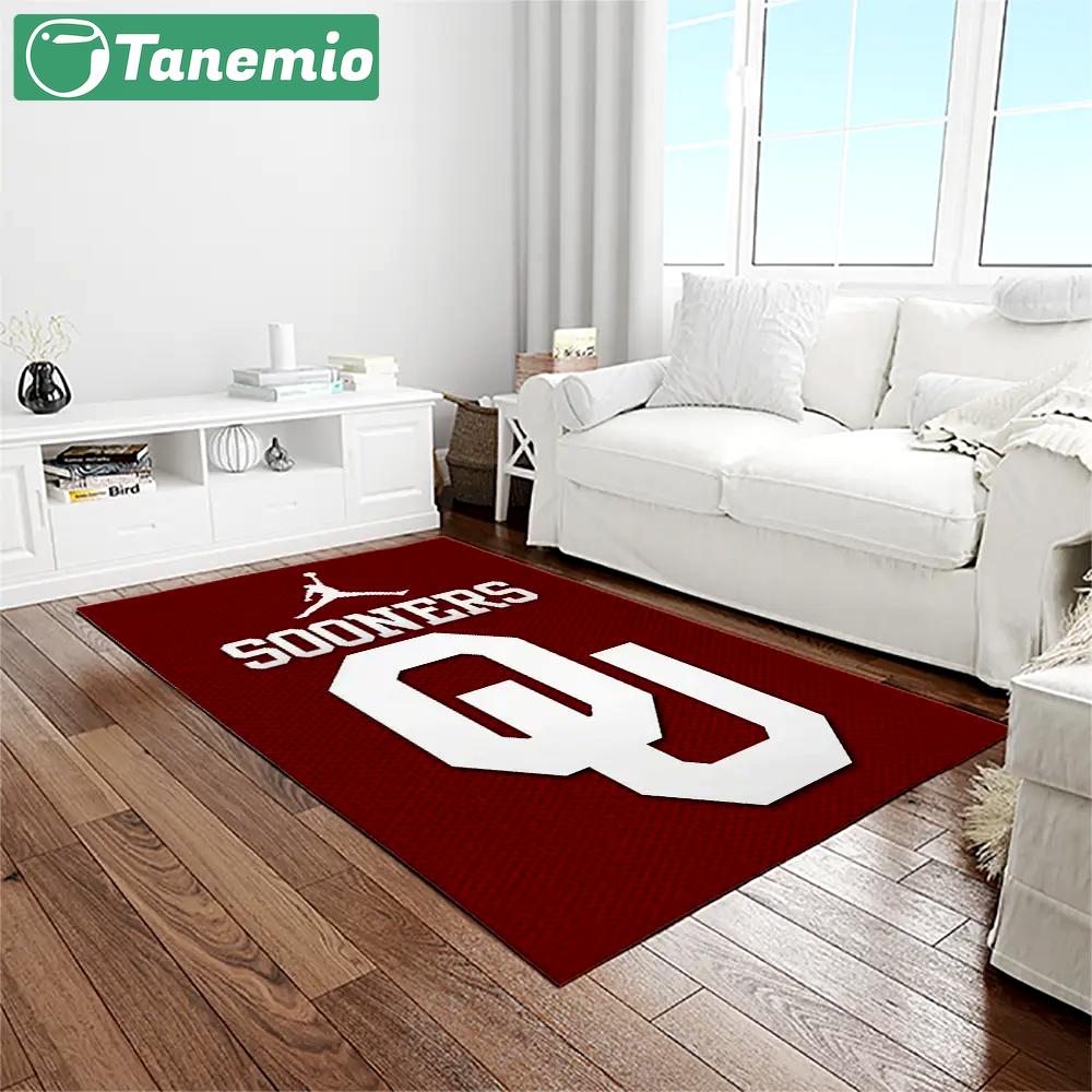 Ncaa oklahoma sooners sport basketball and foolball team logo rectangle area rug os30 Rectangle Rug