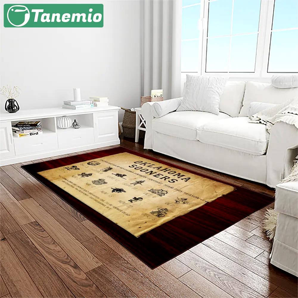 Ncaa oklahoma sooners sport basketball and foolball team logo rectangle area rug os60 Rectangle Rug