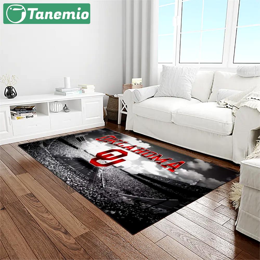 Ncaa oklahoma sooners sport basketball and foolball team logo rectangle area rug os81 Rectangle Rug
