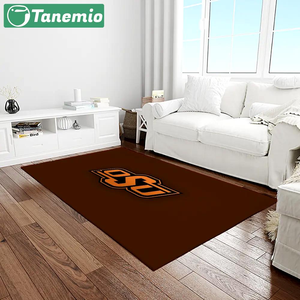 Ncaa oklahoma state cowboys sport basketball and foolball team logo rectangle area rug osc38 Rectangle Rug