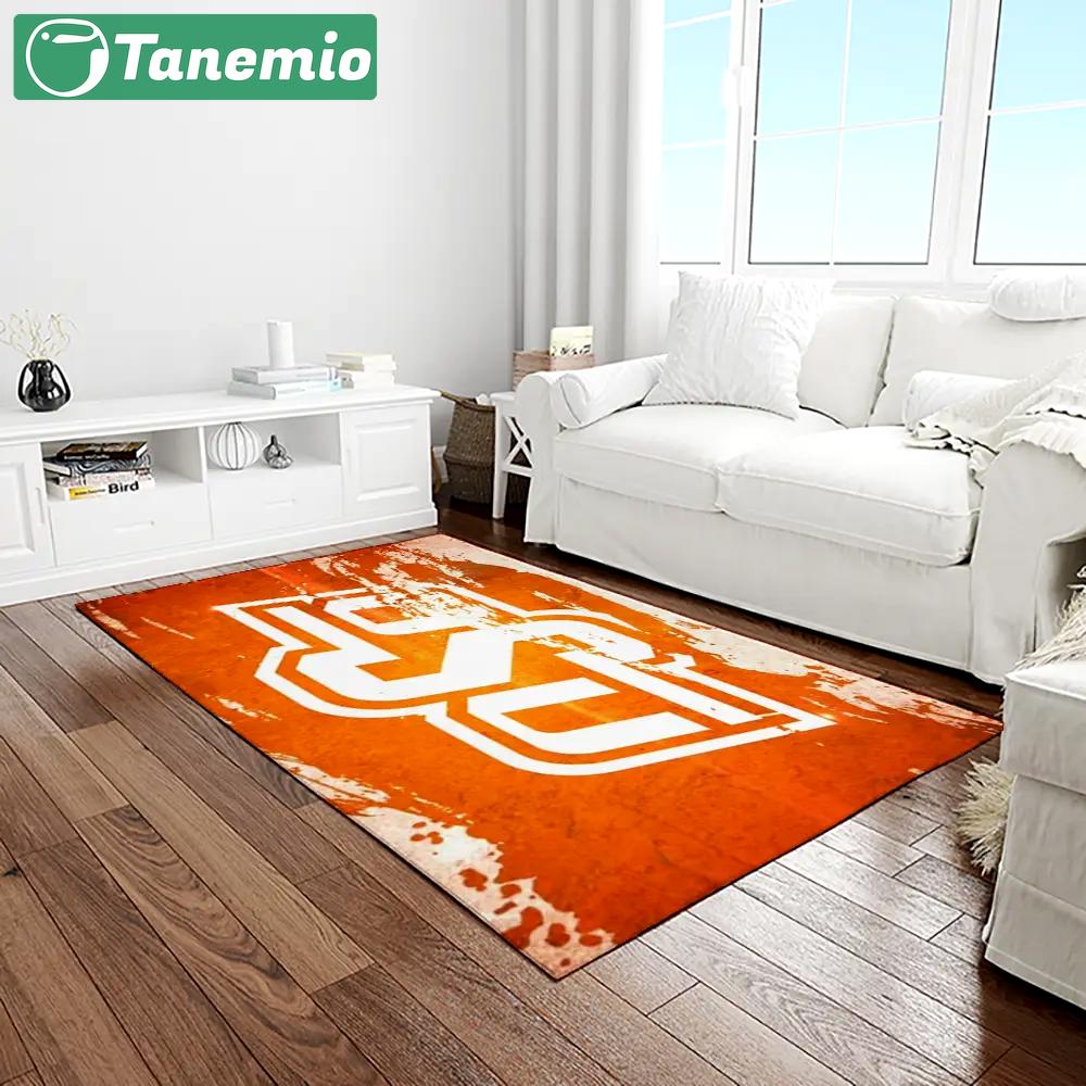 Ncaa oklahoma state cowboys sport basketball and foolball team logo rectangle area rug osc39 Rectangle Rug