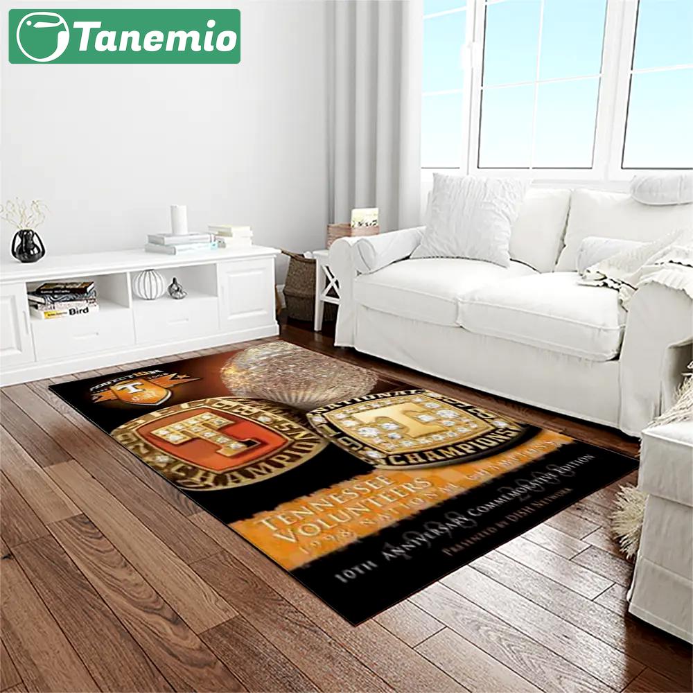 Ncaa tennessee volunteers college sport basketball and foolball team logo rectangle area rug tvs24 Rectangle Rug