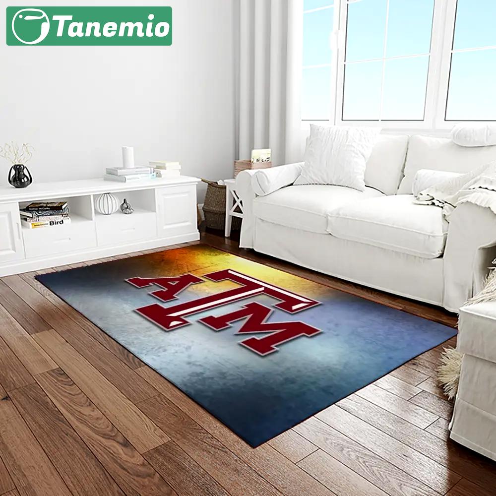 Ncaa texas a&m aggies college sport basketball and foolball team logo rectangle area rug tama16 Rectangle Rug