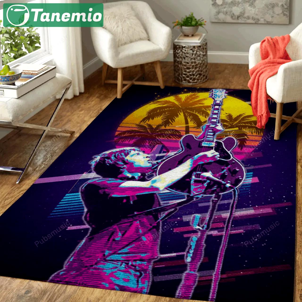 Neol gallagher artwork music synthwave 80s art for fans area rug living room carpet rug regtangle carpet floor decor home decor Rectangle Rug