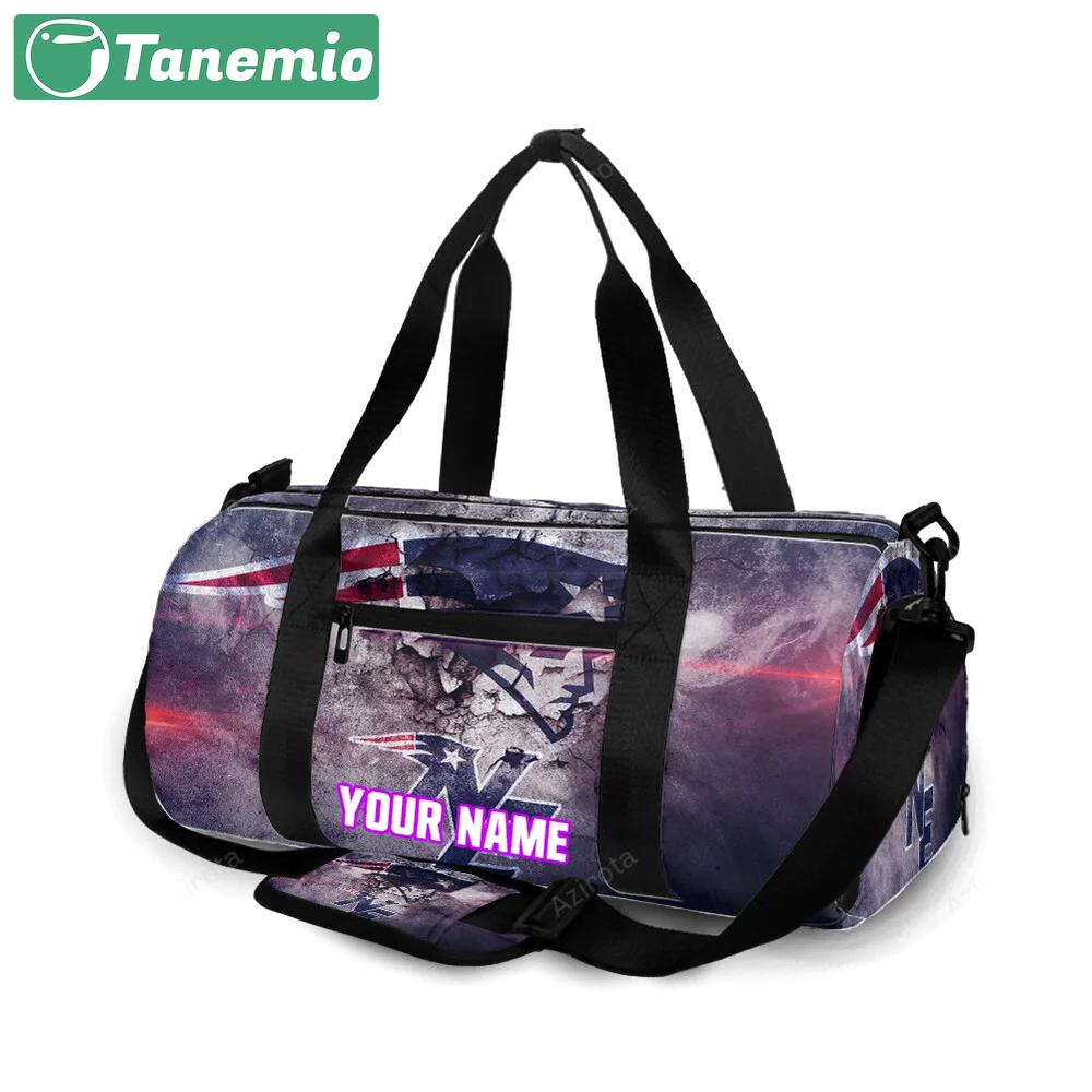 New england patriots crack purple wall personalized name travel bag gym bag 416 Travel Bag