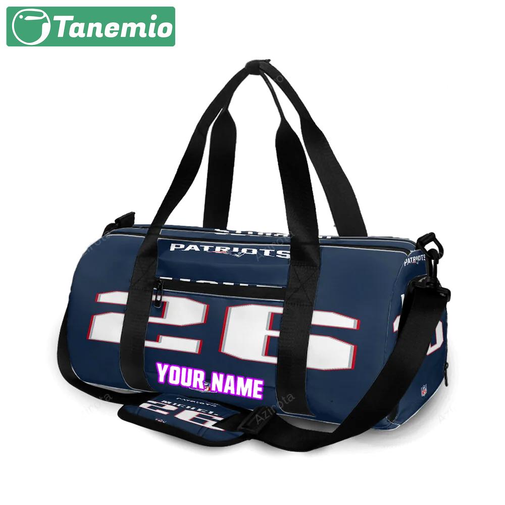 New england patriots michael 26 uniform personalized name travel bag gym bag 132 Travel Bag