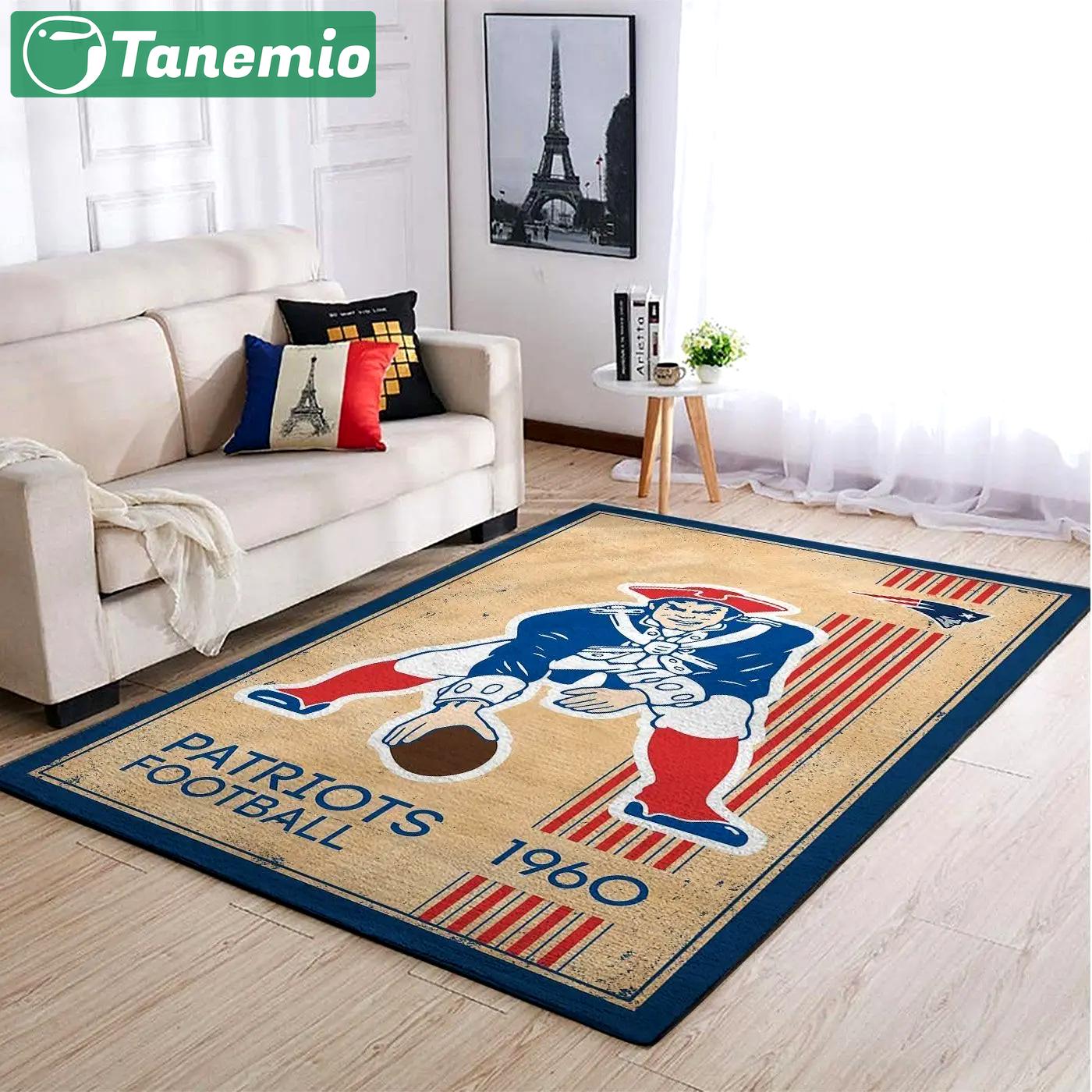 New england patriots nfl rugs retro style living room  rug regtangle carpet Rectangle Rug