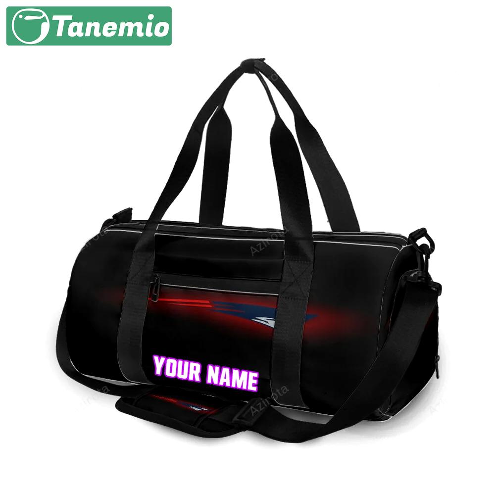 New england patriots red black personalized name travel bag gym bag 1788 Travel Bag