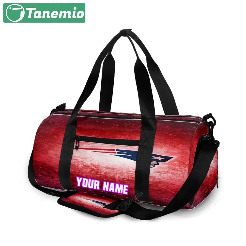 New england patriots red light2 personalized name travel bag gym bag 435 Travel Bag