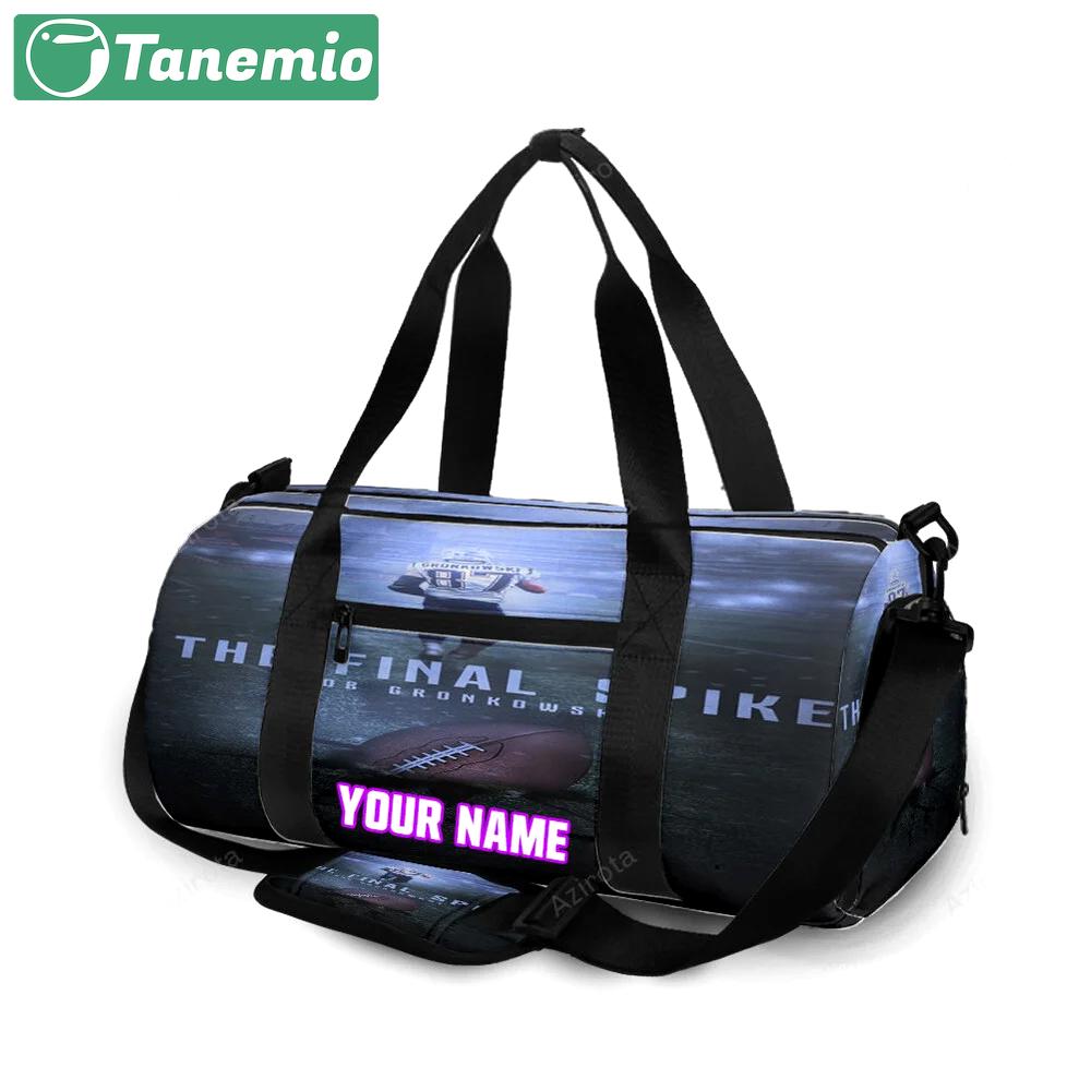 New england patriots the final spike personalized name travel bag gym bag 1091 Travel Bag