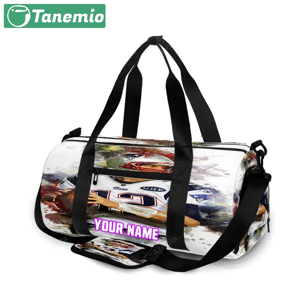 New england patriots tom brady color splash personalized name travel bag gym bag 328 Travel Bag