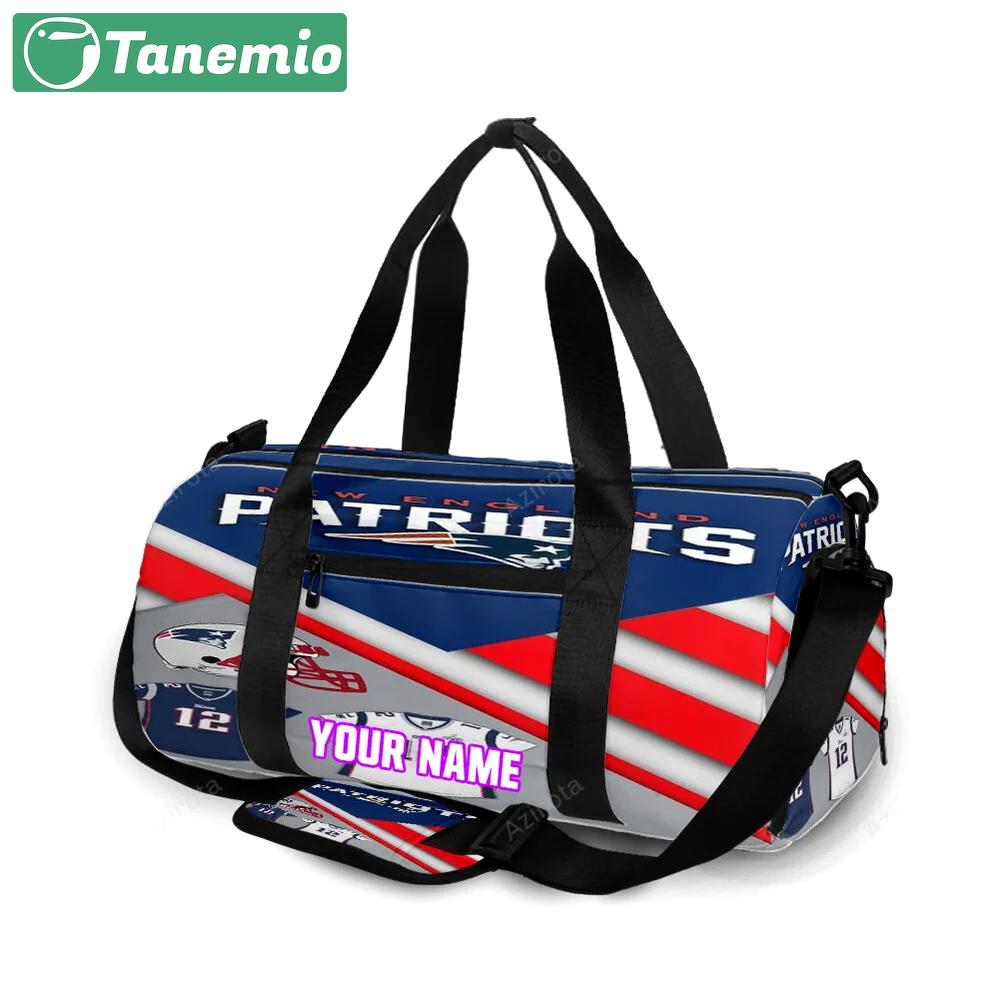 New england patriots uniform shirt personalized name travel bag gym bag 1558 Travel Bag