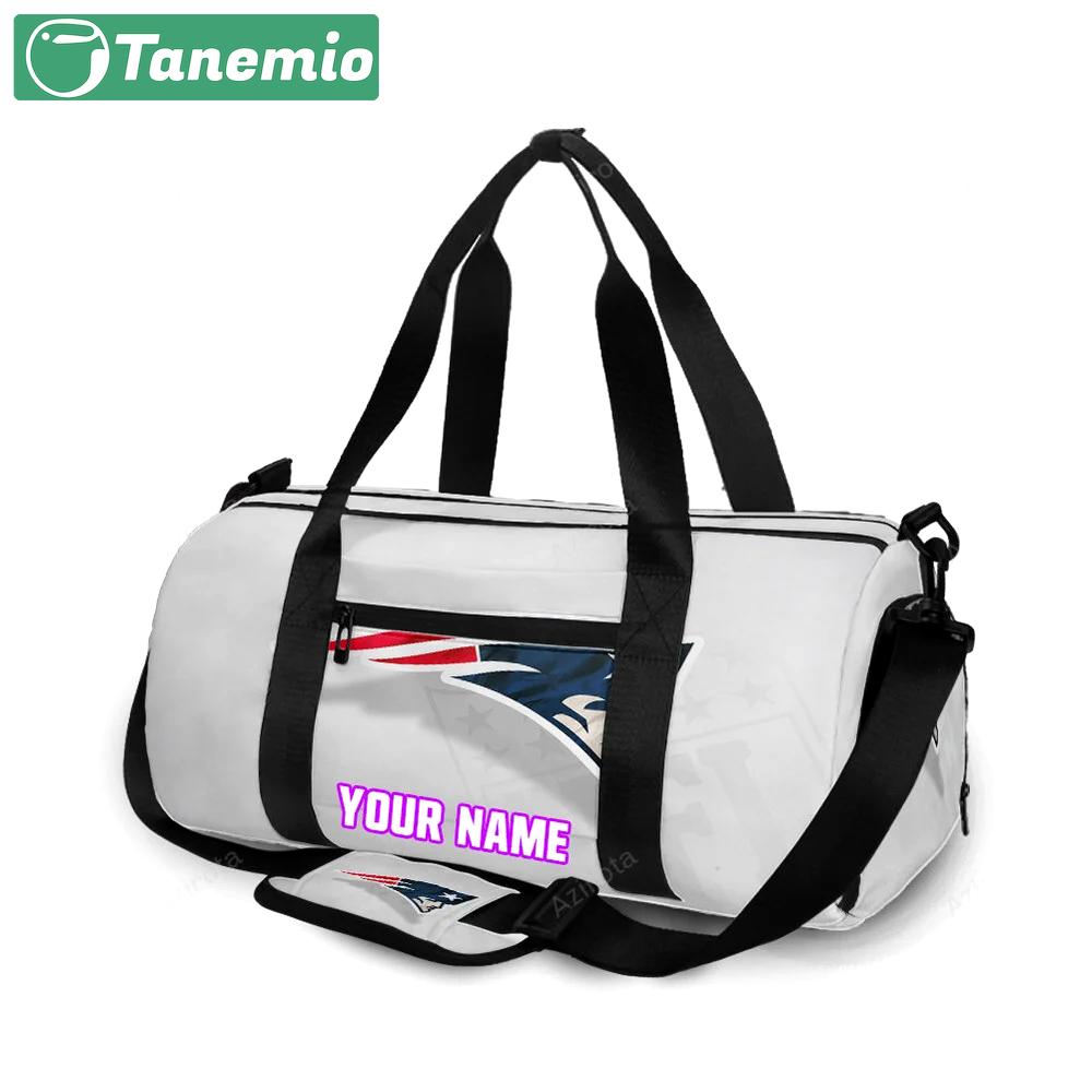 New england patriots white background personalized name travel bag gym bag 1993 Travel Bag