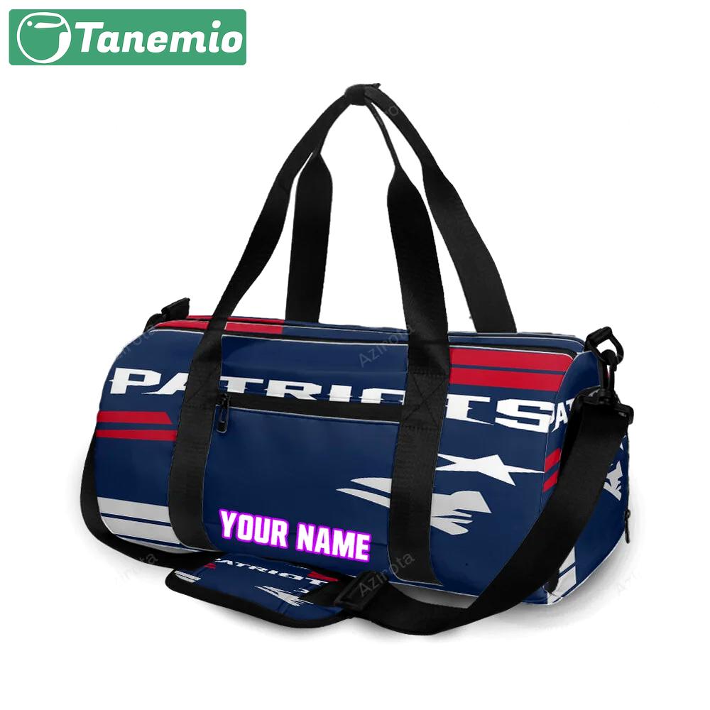 New england patriots white face personalized name travel bag gym bag 1566 Travel Bag