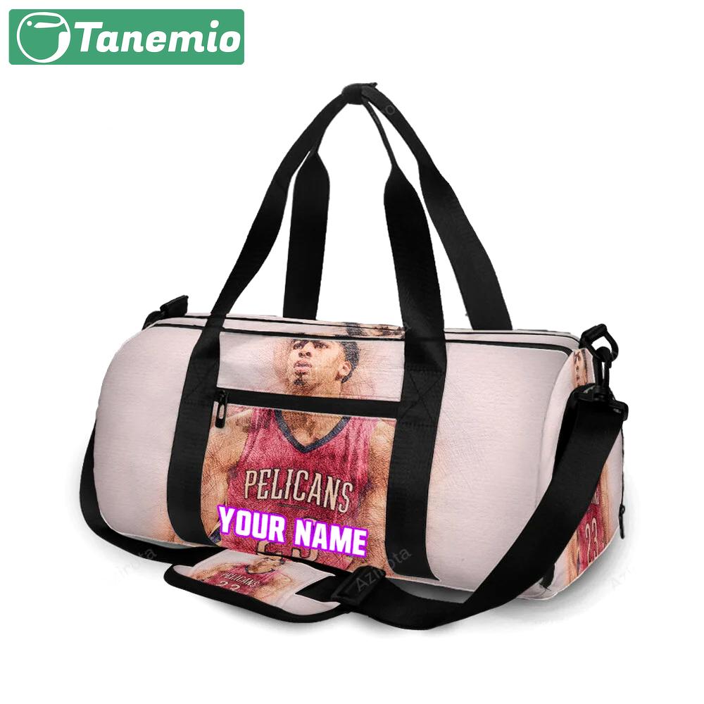 New orleans pelicans 23 anthony david v26 personalized name travel bag gym bag 1444 Travel Bag