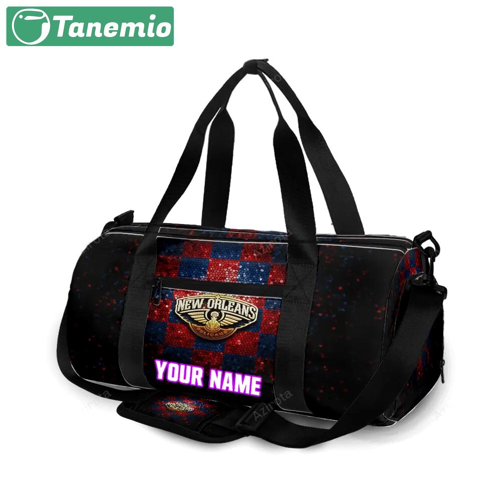 New orleans pelicans emblem v8 personalized name travel bag gym bag 1311 Travel Bag
