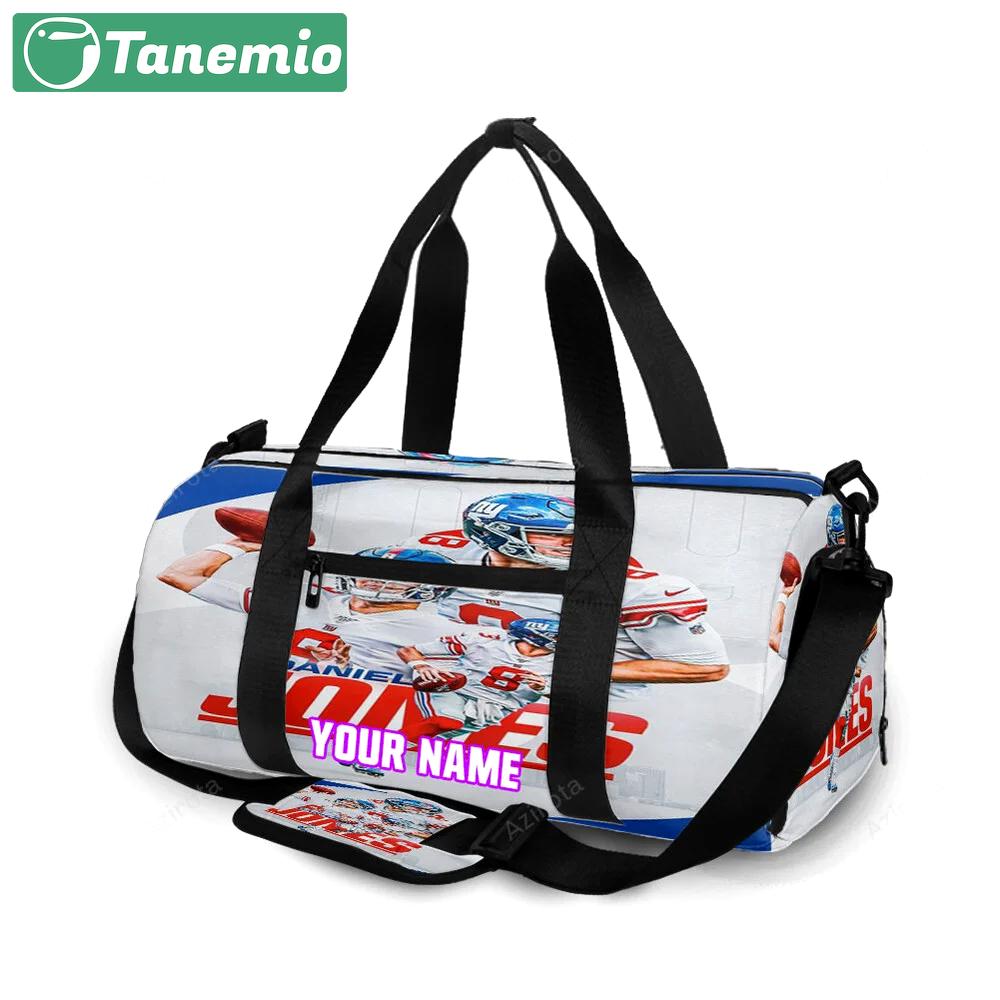 New york giants daniel jones4 personalized name travel bag gym bag 1062 Travel Bag
