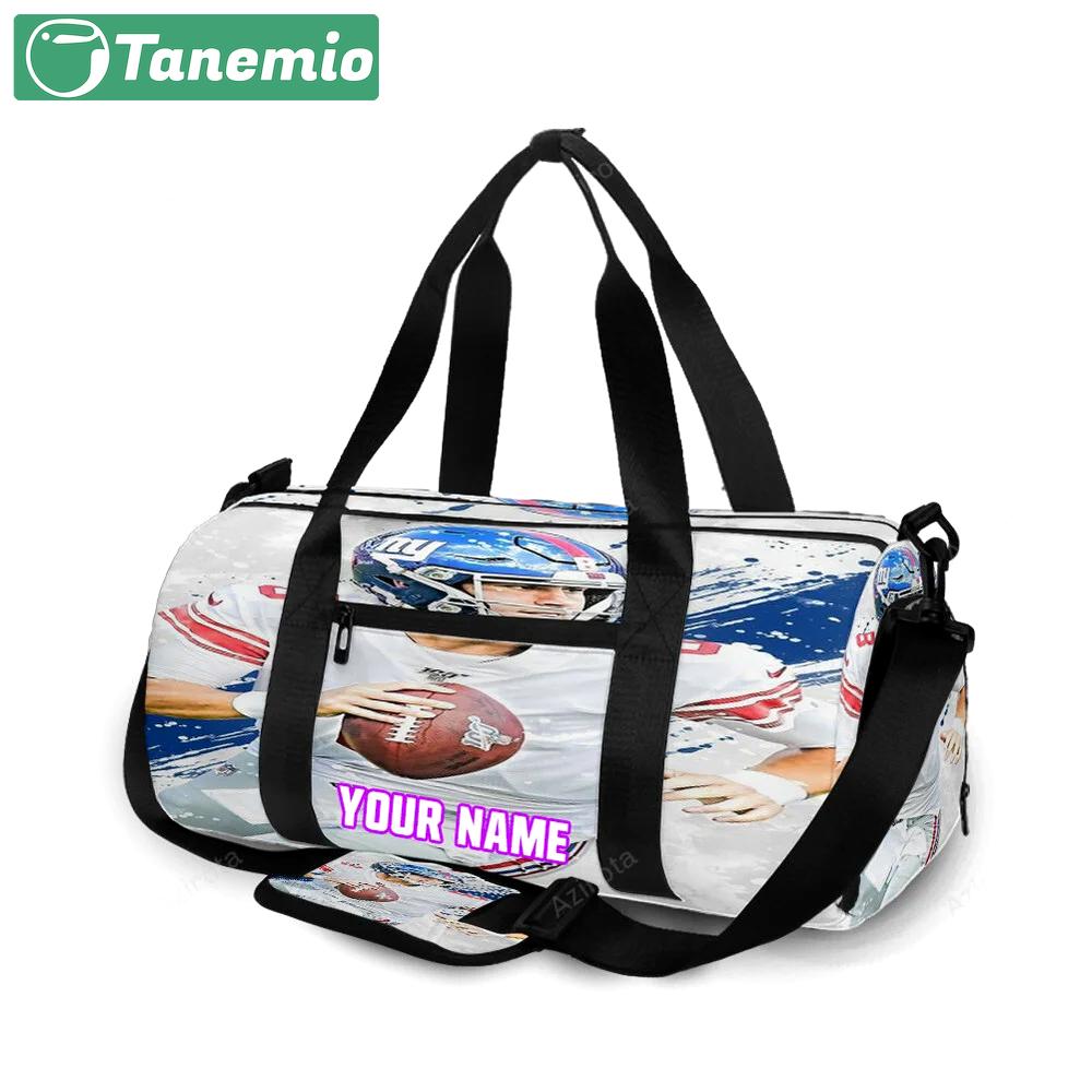 New york giants daniel jones6 personalized name travel bag gym bag 1585 Travel Bag