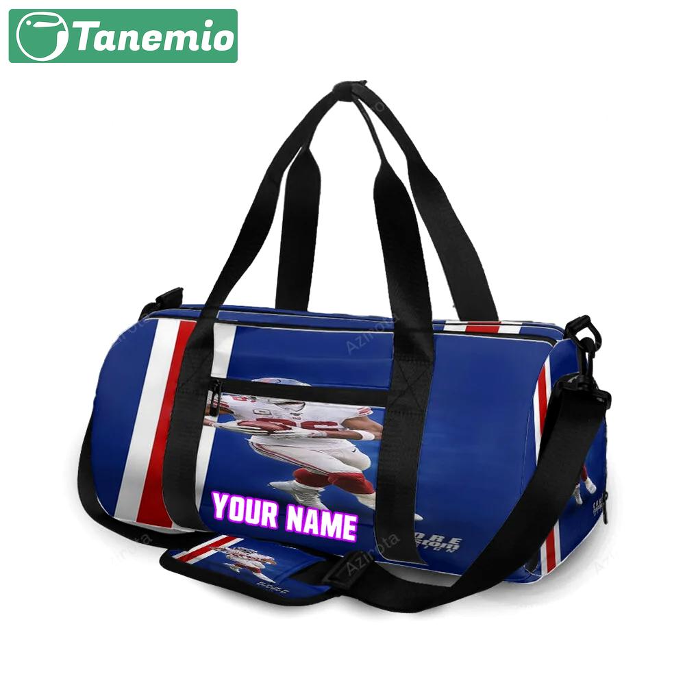 New york giants saquon barkley6 personalized name travel bag gym bag 155 Travel Bag