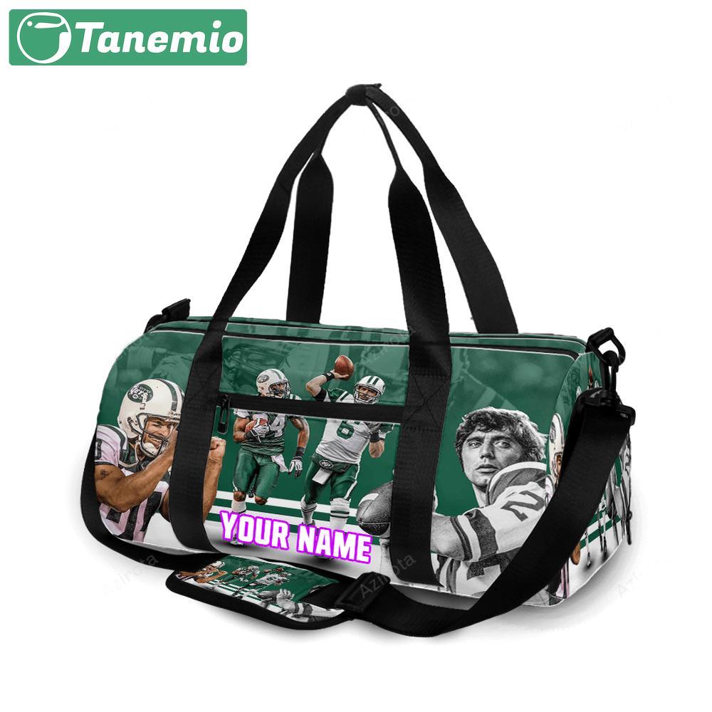 New york jets greatest moments in franchise history personalized name travel bag gym bag 1598 Travel Bag