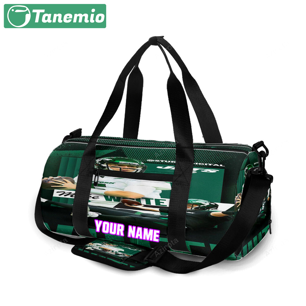 New york jets mike white1 personalized name travel bag gym bag 413 Travel Bag