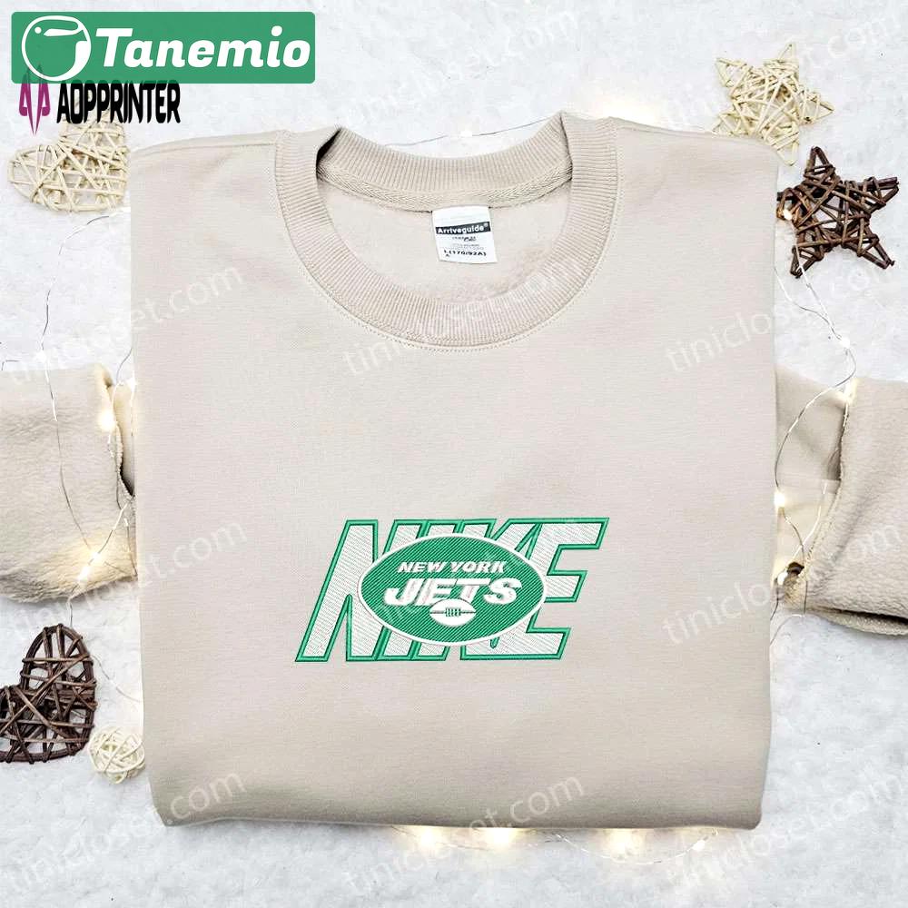 New york jets x nike embroidered shirt & hoodie: ultimate nfl fandom gifts Embroidered Shirt