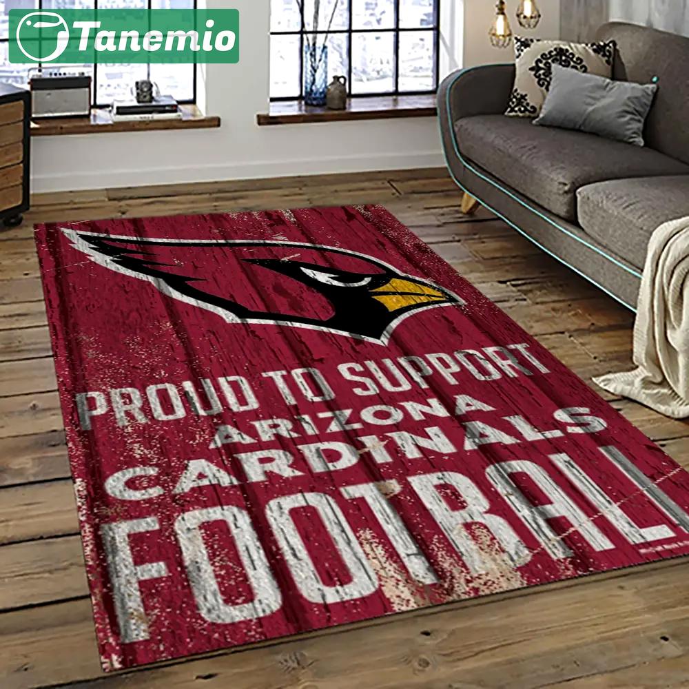 Nfl arizona cardinals football team logo sport carpet rectangle area rug for living room ac01 Rectangle Rug