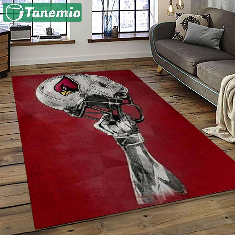 Nfl arizona cardinals football team logo sport carpet rectangle area rug for living room ac32 Rectangle Rug